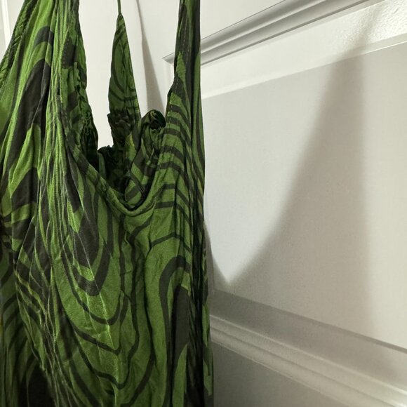 H&M Green Swirl Slip Dress – Midi Length - Picture 5 of 6